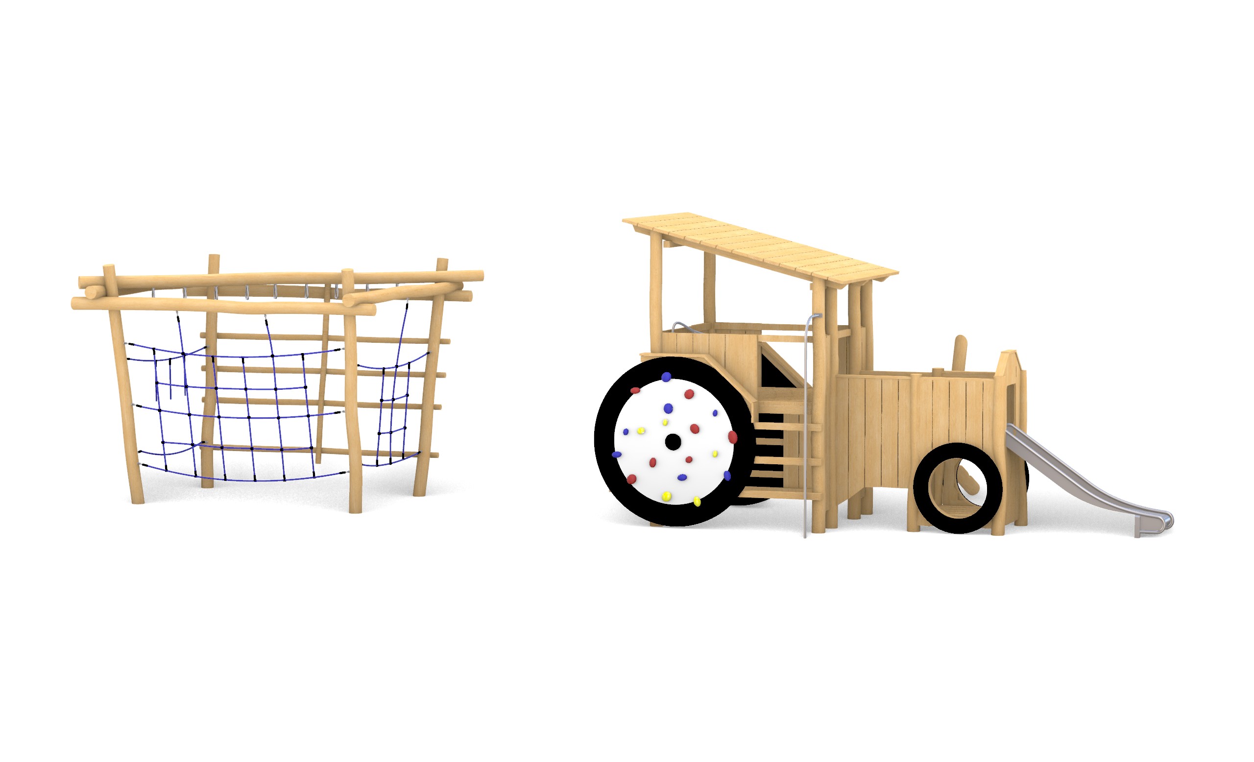 KristalLTurm thematisierter Spielturm Traktor mit Ladewagen