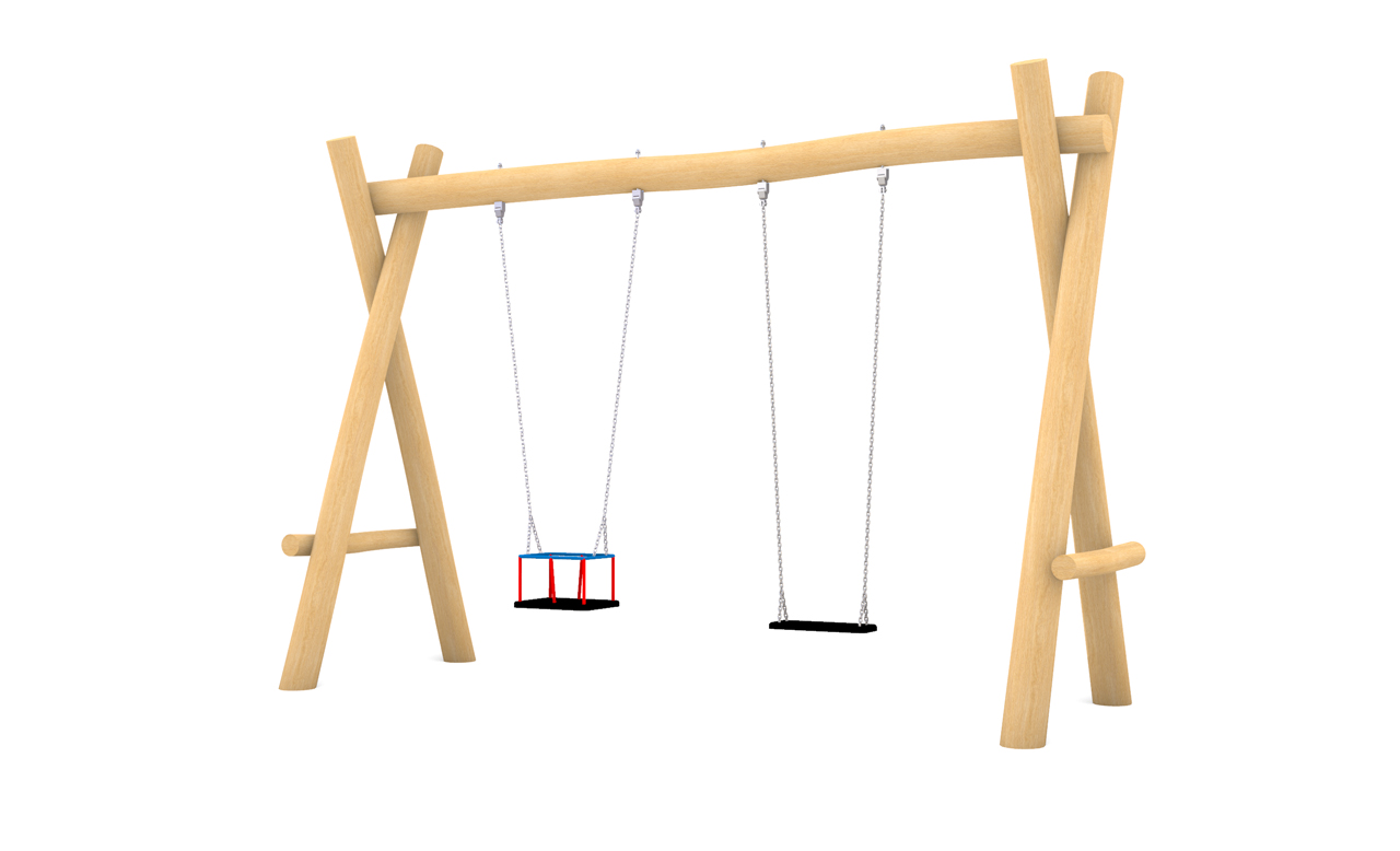 KristallTurm Doppelschaukel mit Kleinkindersitz Visualisierung