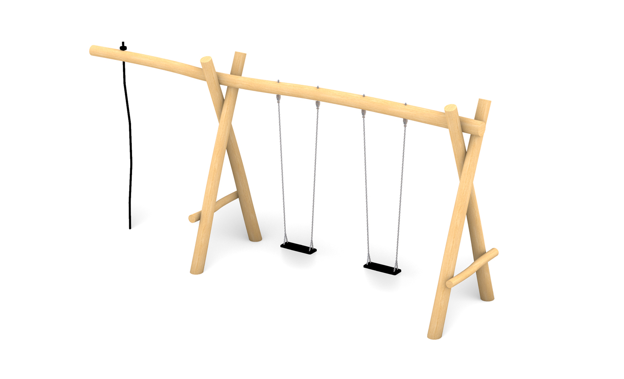 KristallTurm Doppelschaukel mit Kletterau Visualisierung