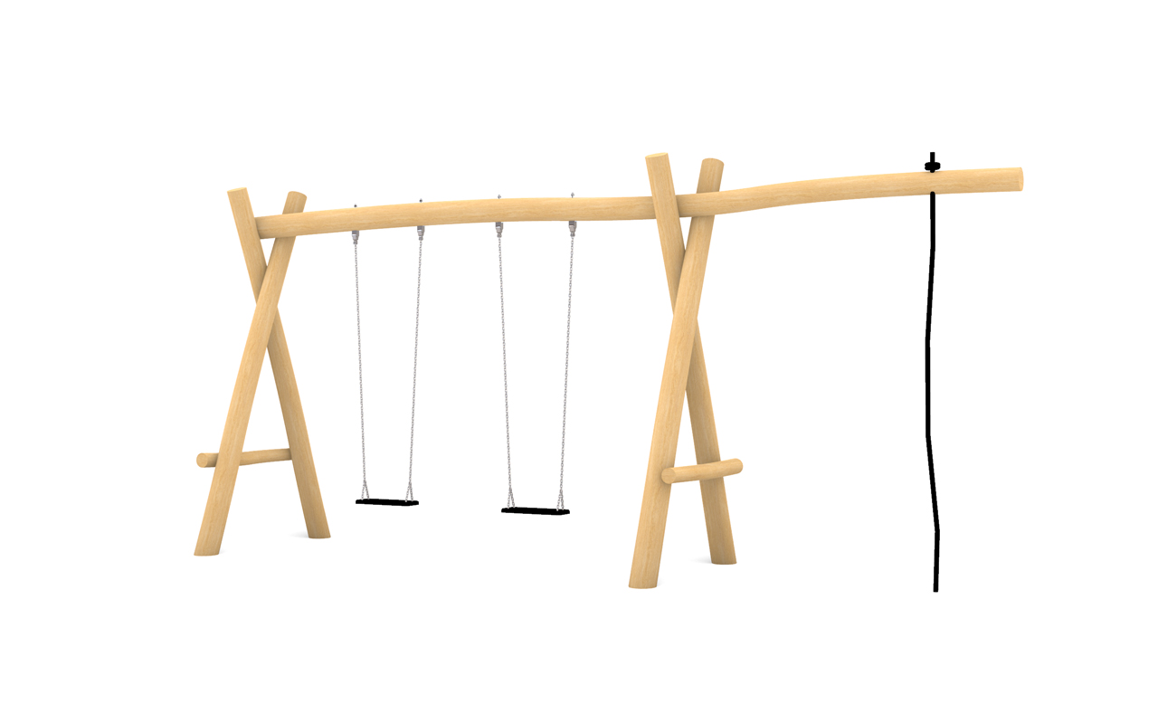 KristallTurm Doppelschaukel mit Kletterau Visualisierung 