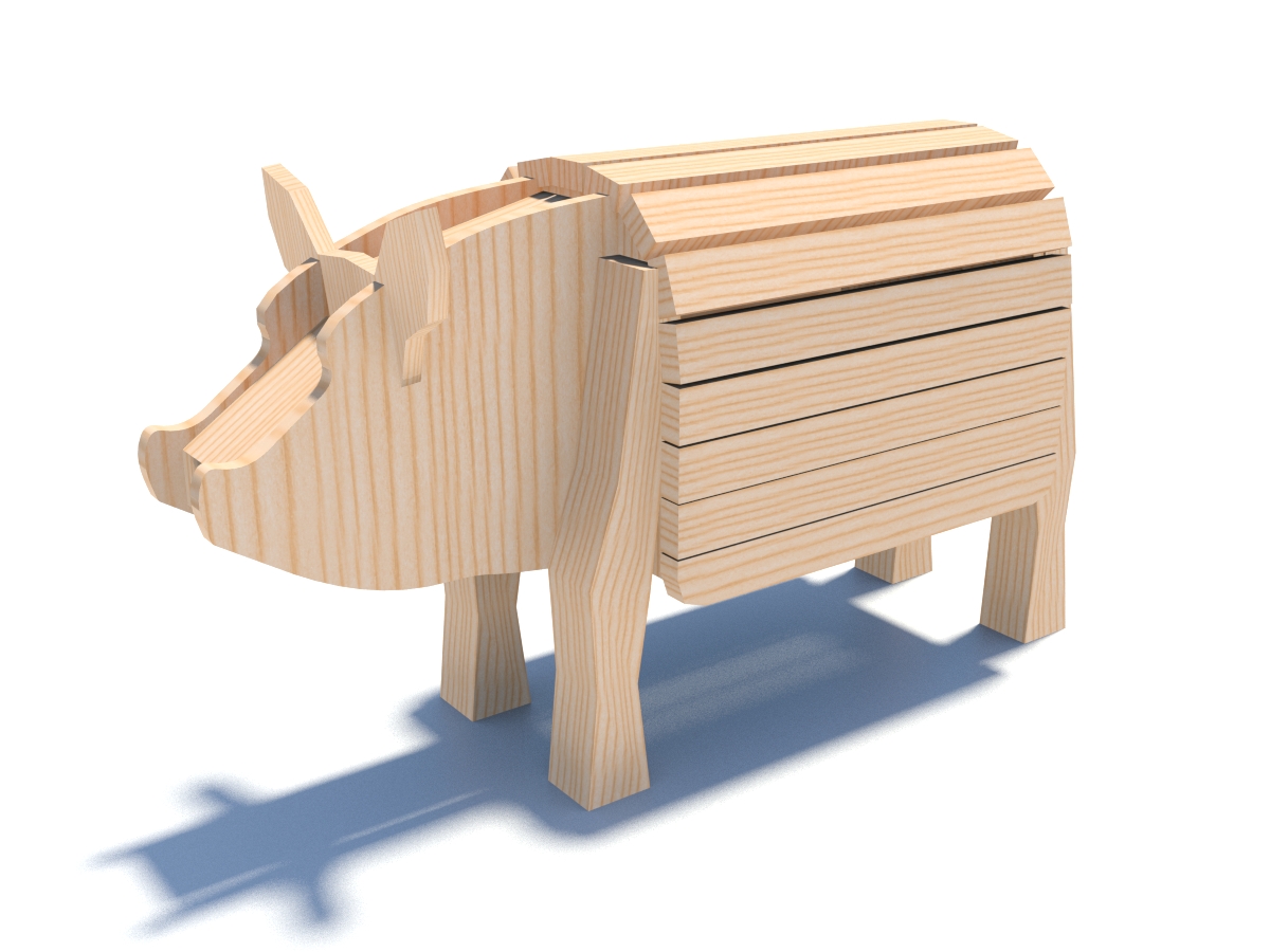 KristallTurm Holztier Schwein Visu