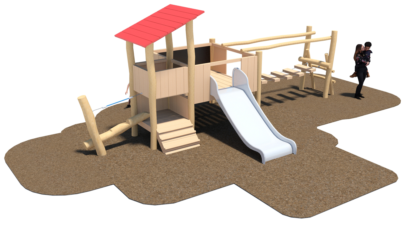 KristallTurm Spielkombination Schmierfink mit Rutsche und Hängebrücke