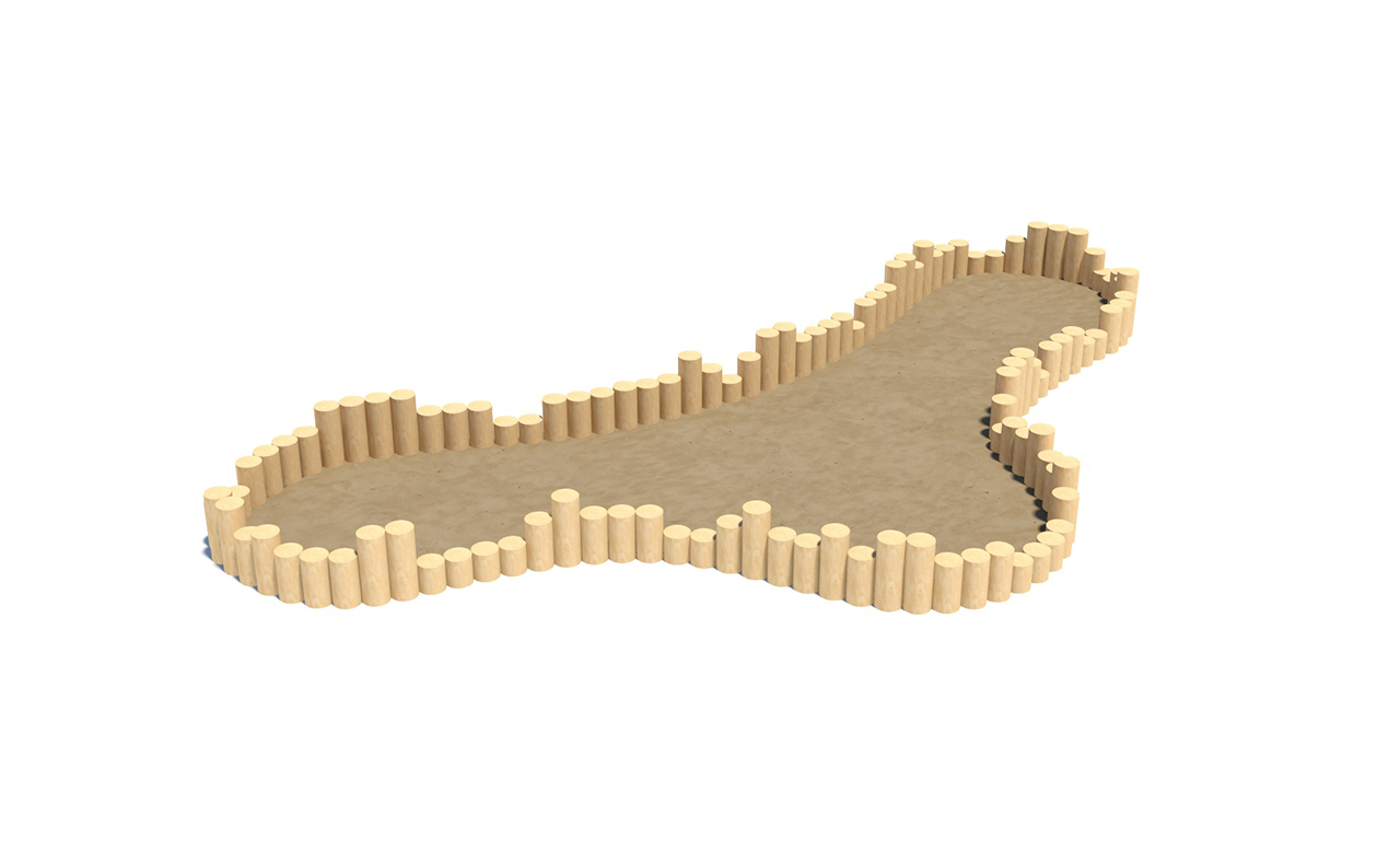 KristallTurm-Spielplatz-Sandkasten-Einfassung-Palisade KristallTurm Sandkasten mit Palisadeneinfassung