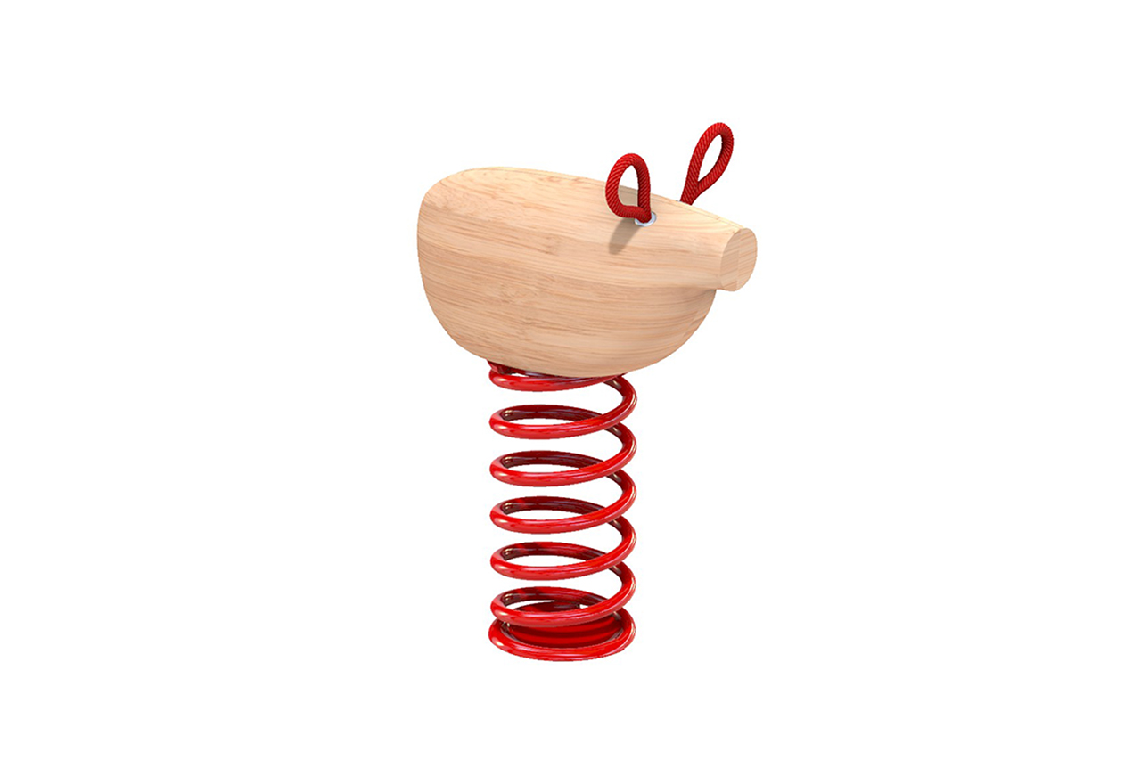 KristallTurm Federwipptier minimalistisch Schwein