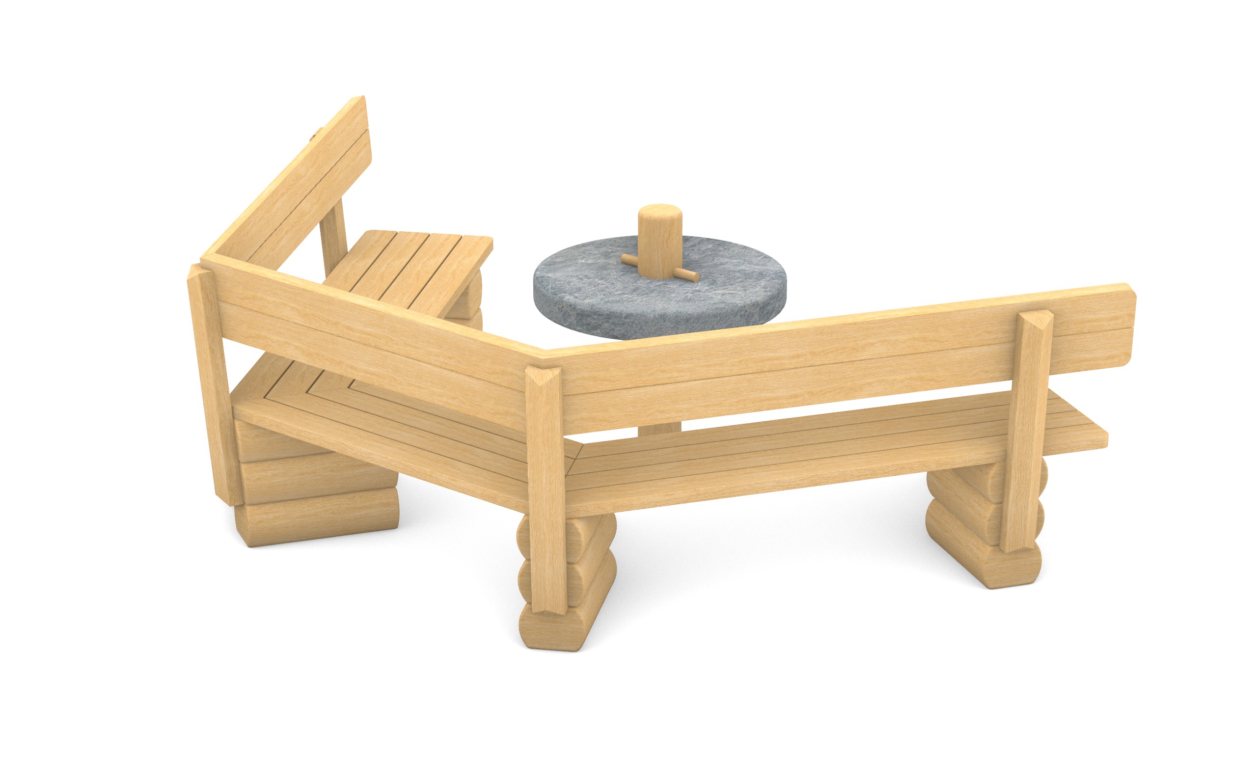 Sitzgelegenheit für Spielplatz: Sitzgruppe mit Mühlsteintisch