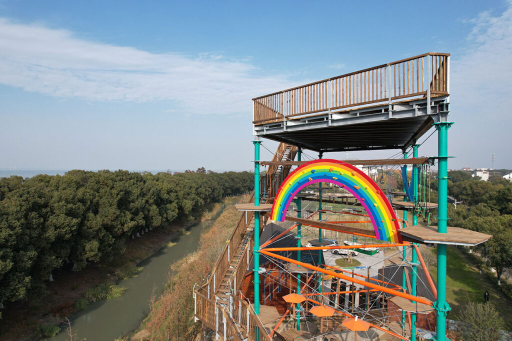 KristallTurm KT-6 High Ropes Course - Starter Model for a site with limited space in Qidu Twon, China.