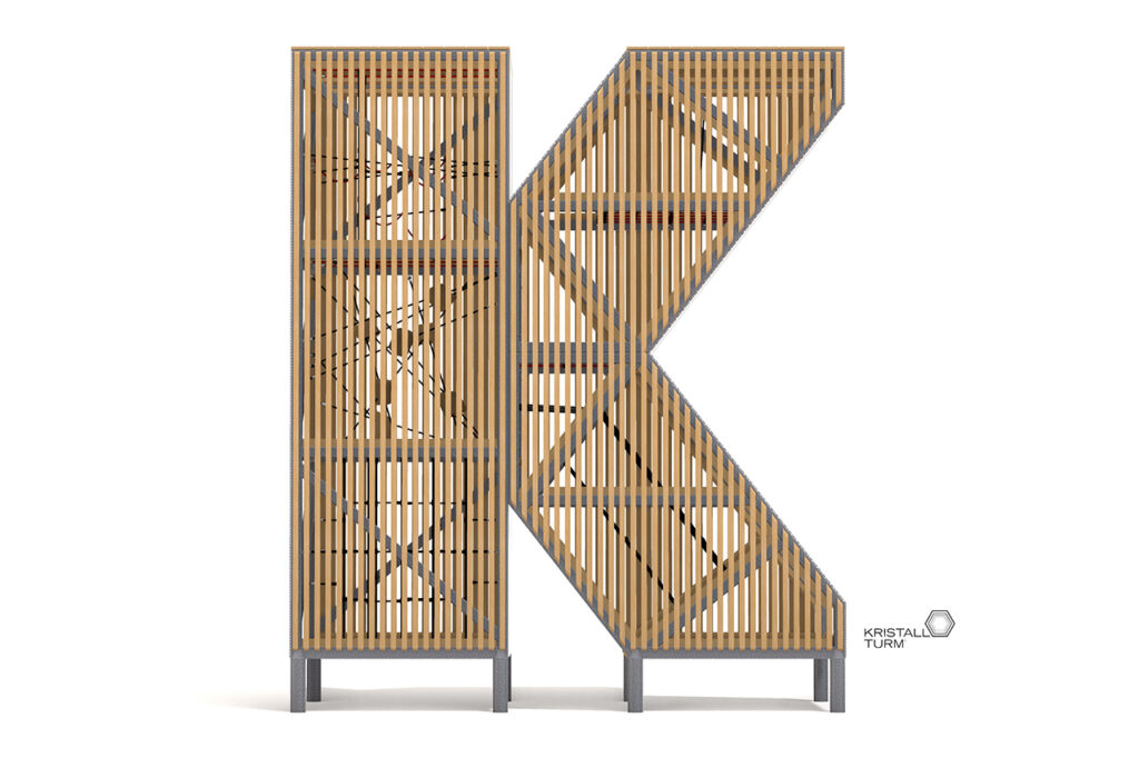 KristallTurm PLayletter "K" für GaLaBau Nürnberg